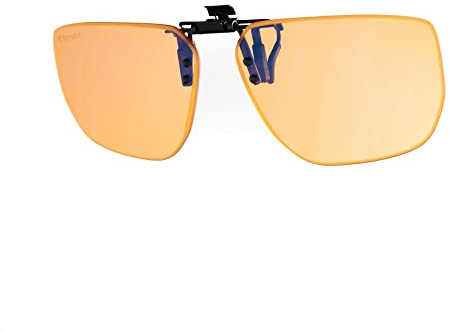 Horus X • Clip-On Amber • Clip pour Lunettes de vue • Anti Lumière Bleue • Filtre Standard Protection Ecrans (Jeux Vidéos Console Ordinateur PC) | Amber