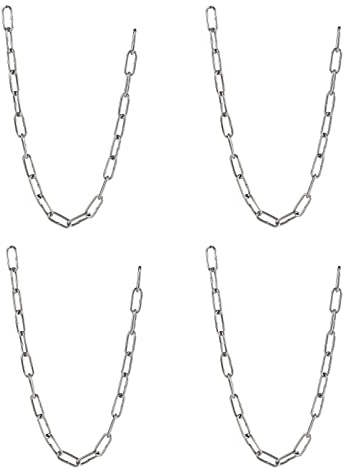 hannger Kette Edelstahl, 0,5m 3mm Starke 304 Edelstahl Rundgliederketten 4 Stück, Korrosionsschutz & Rostbeständiger ketten für Diebstahlschutz, Hundekette, Dekorativ, Schaukelkette, Hängesessel
