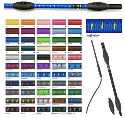 JA Horse Fleck Feldmann Balance Sports Dressurgerte Gerte Reitgerte (Royalblau-gelb, 130 cm)