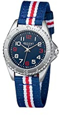 Regent Jungen Analog Quarz Uhr mit Textil Armband 12400319