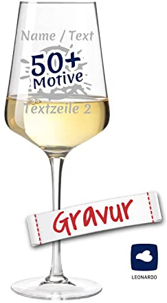 LEONARDO Weinglas mit Gravur personalisiert/Namen, Weißwein-Glas graviert als Geschenk zum Geburtstag u. Hochzeit, Geschenkidee Frauen Männer Mama Papa (PUCCINI, 560 ml)