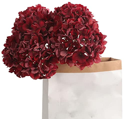 PUYYDS Bouquet d'hortensias de Simulation rétro décoration de Fleurs séchées Maison Mariage décoration intérieure Unique Fausse Fleur d'hortensia séchée