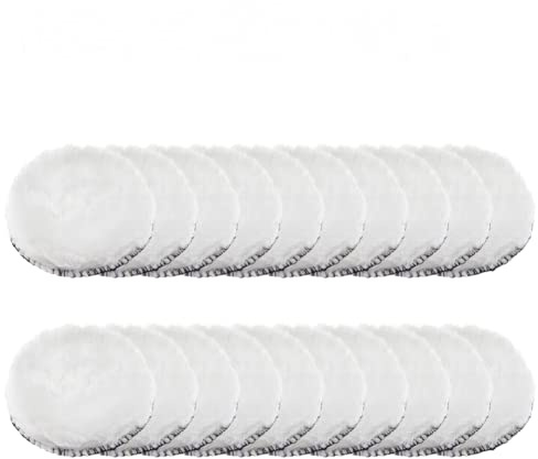 Lot de 20 disques de polissage en laine 75 mm avec crochet et boucle pour polisseuse orbitale