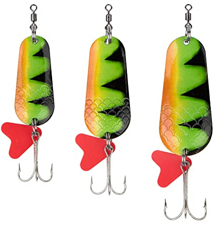 Zite Fishing Indicator Set 16 g / 26 g / 34 g - Pike Bait Pike Blinker Zander Bait Bass Fishing Lure - Predatory Fish Bait Set - Spoon Turn Signal Fishing (Perch Firetiger)