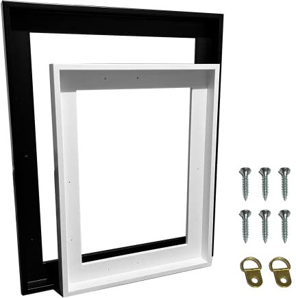 Cornice per tele di 40x50cm (nero) - Adatto per tele fino a 2,5cm di spessore - Montato e pronto all'uso - cornice in legno per quadro con spazio galleggiante di 0,5 cm