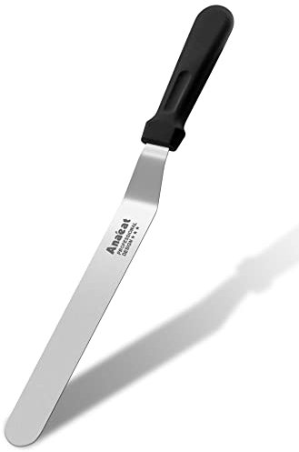 Anaeat Glasurspatel, professioneller, abgewinkelter, versetzter Kuchenspatel mit 30 cm langer Edelstahlklinge – verdicktes Zuckergussmesser zum Dekorieren von Kuchen, Gebäck und Backen
