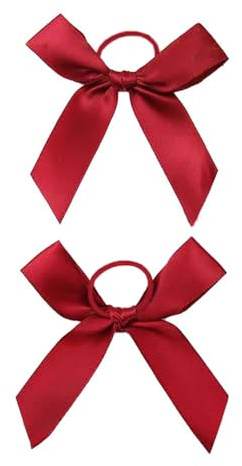 100 Stück Satin Band Deko Schleifen Fertigschleife Geschenkschleifen, Schleifen mit elastische Gummibänder,für Verschiedene Flaschendekorationen,DIY Hochzeit Kartenherstellung Verzierungen,Weinrot