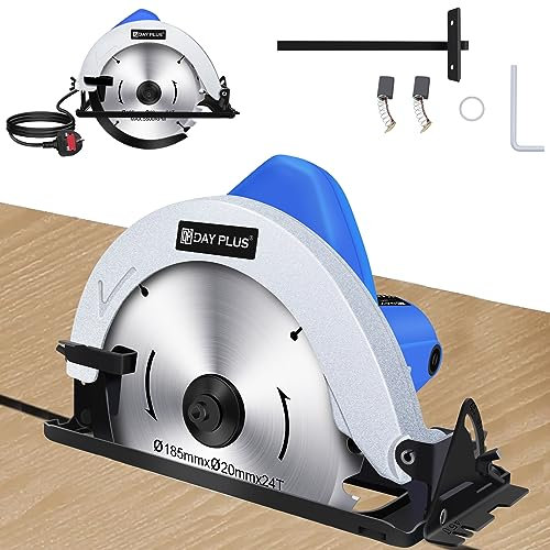 Scie circulaire électrique, 900 W, robuste, compacte, 180 mm, outil portatif de construction pour bois, carrelage, métal, angle de biseau réglable à 45 °, guide de lame, outil électrique