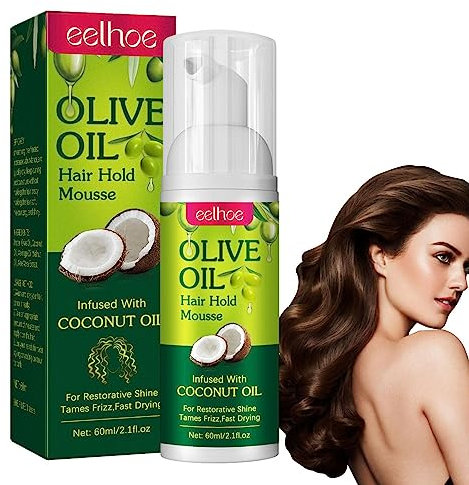 Mousse Pour Cheveux, 60ml Mousse Hydratante Naturelle À L'huile D'olive, Fixation Longue Durée Pour Tresses, Boucles, Perruques, Ondulations