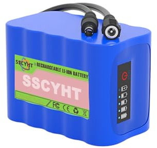 SSCYHT Rechargeable Li-ion Battery DC 12V 12000mAh 15000mAh 18000mAh Large Capacity Lithium Battery with Power Display for Various 12 Volts Lamps Backup Battery,12V15000mAh