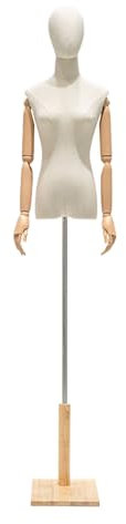 Schaufensterpuppe Weiblich Torso Übereinstimmen Antikem Europäischem Massivholzsockel, Glatter Und Langlebiger ABS Manipulator, Schneiderpuppe Verstellbar Anwendbar auf Kleiderständer, Boutique, Bekle