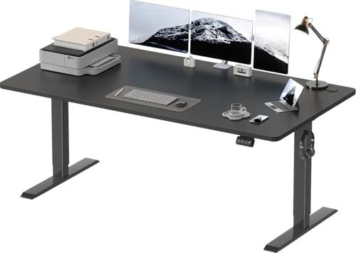 Devoko Electric Standing Desk 180x80 cm, Height Adjustable Desk Ergonomic Stand up Table with 2 Memory Preset,Rustic Brown
