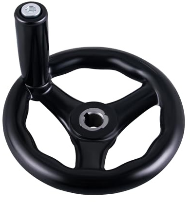 CNCYEAH Volant à main à 3 rayons, 12 x 125 mm, roue de machine en plastique avec poignée rotative pour fraiseuse de tour