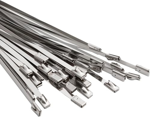 OFFO Bridas Metalicas,30 Piezas,Bridas Cables de Metal,500 mm x 7,9 mm,Resistentes a los rayos UV,Bridas Cables de acero para gestión de cables