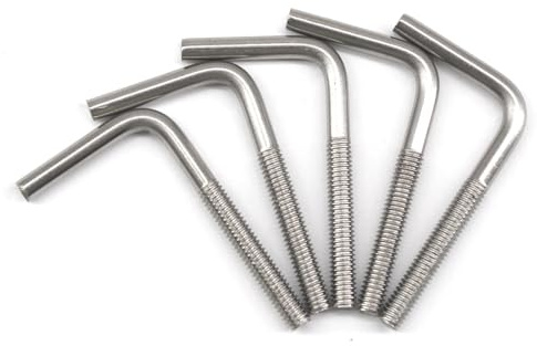 (Juego de 15) M8x80mm pernos de anclaje en forma de L de acero inoxidable 304 de ángulo recto largos y cuadrados