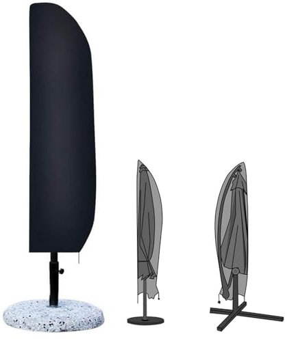 YUBDBFKAI Housse Protection Parasol Deporte,Bache Parasol,Couverture de Parapluie de Jardin Imperméable Balcon Plage Naterial Jardin Exterieur,Noir,205*（57 * 48 * 25） CM