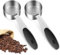 Oruola Lot de 2 Cuillères Doseuses de Café 30ml,1/8 Tasse de Cuillère à thé,Cuillère à Café en Acier Inoxydable de 30 Ml Avec Manche en Silicone Noir,Cuillère à Mesurer le café de 30 Ml