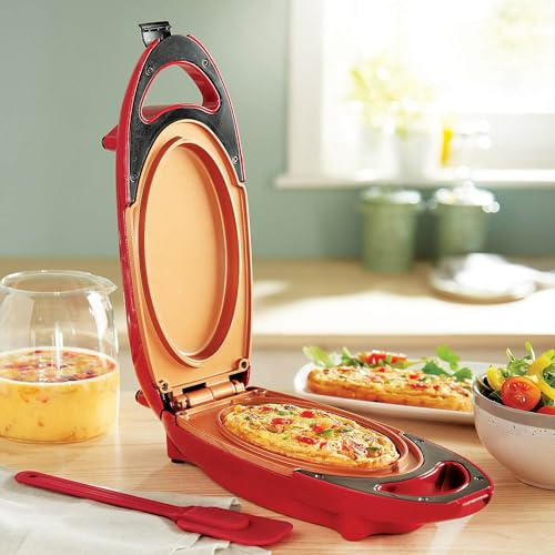 Copper King Ceramic Omelette Maker, Non-Stick Copper Infused Quick Cooker Plates, Healthy Grill Cooks Top & Bottom