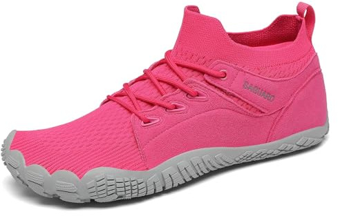 SAGUARO Unisex Barefoots Hombres Mujeres Trail Running Shoes Transpirables Antideslizante Cómodas Ligeras Mid-Top Zapatos Descalzos Rosa 39 EU
