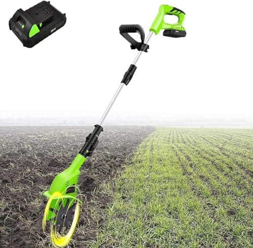 Motobineuse de jardin, motobineuse sans fil, cultivateurs électriques sans fil avec une batterie au lithium de 4000 mAh et un chargeur, poignée réglable, cultivateur portable pour jardins, parcelles