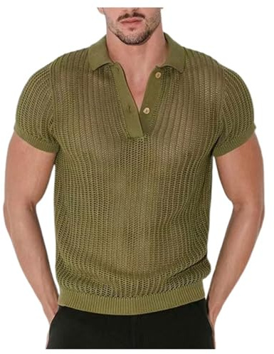 ZDSUHYIW Polo de red de pesca para hombre, camiseta de tirantes sexy ahuecada, ligera, transpirable, corte ajustado, ropa interior, entrenamiento, camiseta interior de malla transparente, camiseta sin