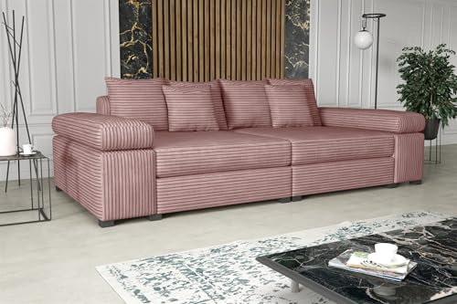 Fun Möbel Big Sofa Couchgarnitur Megasofa Riesensofa Arezzo in Stoff Tilia (Rose)