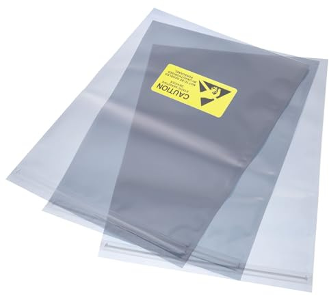 QUARKZMAN Antistatiska skyddspåsar 30 st 8,3 x 11,8 tum (21 x 30 cm) förslutningsbara med hårddisketiketter HDD SSD PCB-kort