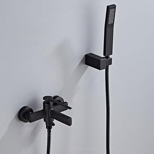 Wasserfall Wasserhahn Badewanne Badewannenarmatur Schwarz Unterputz Badewannenarmatur Wandmontage Mischbatterie Badewanne mit Brause