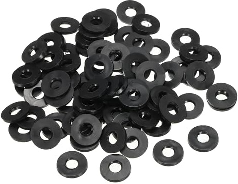 PATIKIL 80pz Rondelle Piatte in Gomma M6, Rondella Piatta 6mm ID x 14mm OD x 2,5mm Spessore Anello Tenuta Separatore Guarnizione per Tubo Rubinetto Tubo Acqua Bullone Fissaggio, Nero