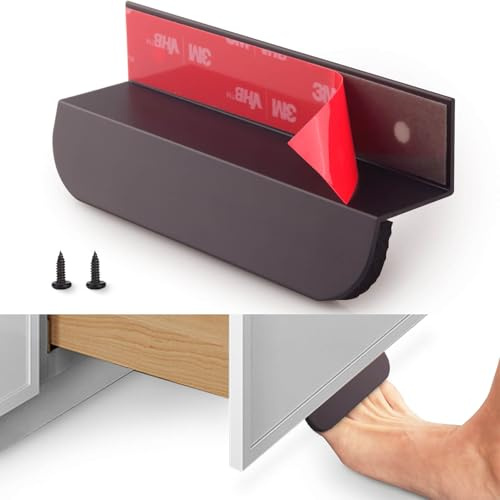 RVPEKUPE 1-Pack Under Cabinet Foot Pull for Trash Drawer, Matte Black 4