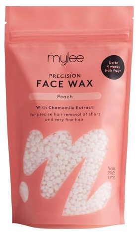 Mylee Precision Face Wax 250ml – Precise Hair Removal of Short & Fine Hair, For Sensitive & Delicate Areas: Upper Lip, Eyebrows, Chin, Soothing Chamomile Extract, Up to 4 Weeks Hair-free, Peach Scent