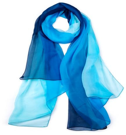 Tunejoy Frauen Polyester Elegante Halstuch Tuch Seidenschal Damen Polyester Mode Seide Leicht Lange Verlaufsfarben Geschenke für Abendkleid Festlich 180×70 cm