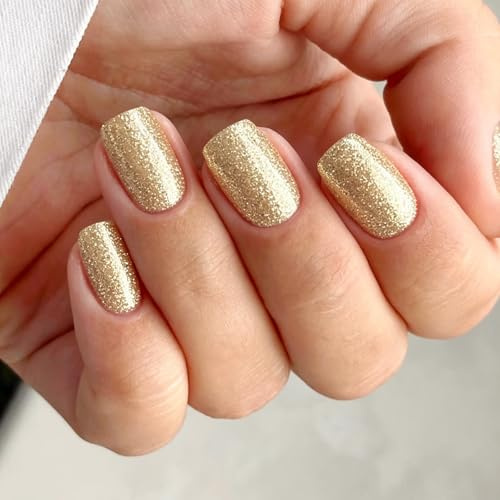 JMEOWIO Nagelfolie Glitzer Gold Weihnachten Gel Nail Nagelfolien Selbstklebend Nagelsticker Uv Härtend Dekoration Nageldesign Zubehör