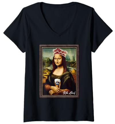 Damen Mona Lisa - Karneval Kostüm - Köln , Cologne T-Shirt mit V-Ausschnitt