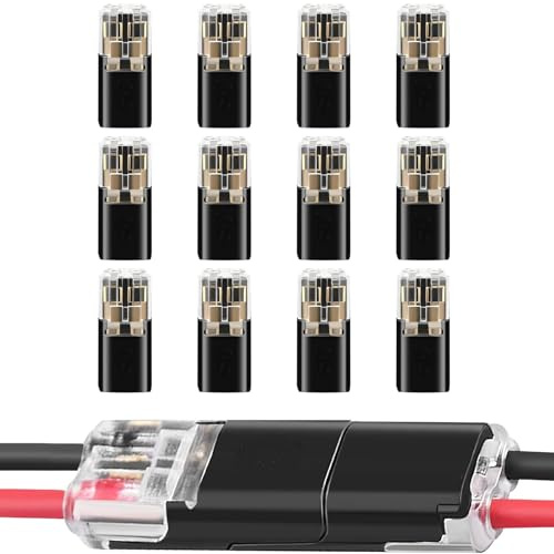 12 connettori per cavi a 2 poli, connettori per auto 18-22 AWG per una rapida giunzione dei cavi, connettori a crimpatura con isolamento per installazione elettrica sicura, auto, moto, barca