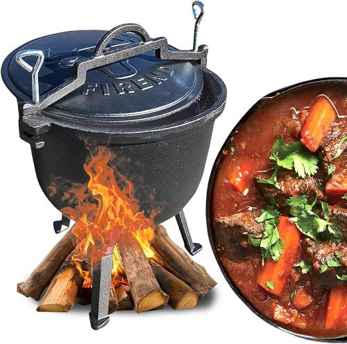 Caldaia da caccia in ghisa con coperchio (4 l)