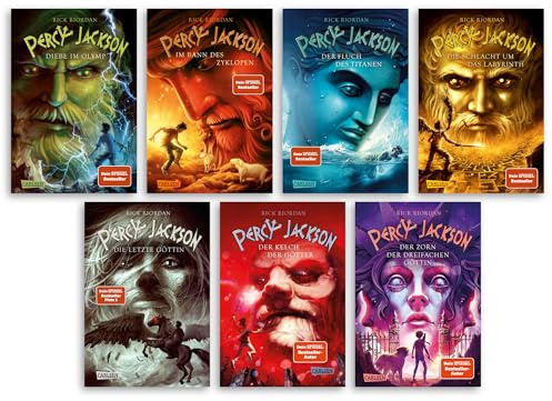 Percy Jackson Bücher Set (7 Bände) von Rick Riordan – Fantasy Bestseller inkl. exklusivem Lesezeichen – Griechische Mythologie Abenteuer ab 10 Jahre - Die erfolgreiche Jugendbücher Saga