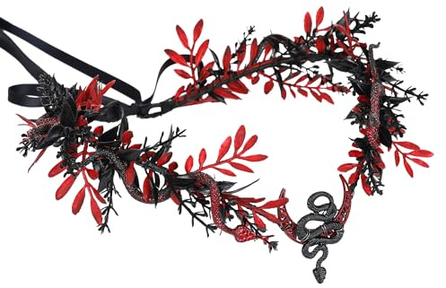 MOSTORY Gothic Medusa Blumenkrone für Frauen, Schlangen-Kopfschmuck, dunkle Elfen-Stirnband für Renfaire, Halloween, Hexe, Cosplay