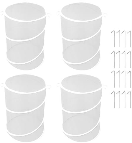 Protector Pop Up para Plantas, 4 Unidades De Malla Protectora para Huerto, Jaula Plegable con Invernadero 50x33 Cm para Cultivos De ventilación controlada con Barrera Anti-intrusión Fresas Y Tomates