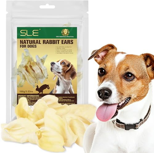Natürliche Kaninchenohren für Hunde, naturbelassene ganze Ohren, 100% grasgefütterte Kaninchen,Alternative zu Rohhaut Kausnacks für Hunde (S, Elch)