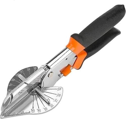 THAR Adjustable Skirting Scissors and Laminate Scissors 45–135° – Includes 1 Blade + 2 Extra Knives – For Wood, Plastic & PVC