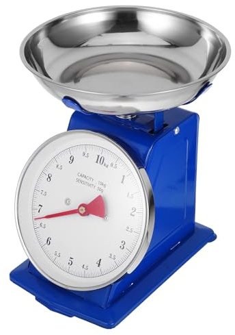 UTHCLO Balance de Cuisine Mécanique Rétro Acier Inoxydable avec Plateau Amovible Balance Alimentaire Manuelle pour Viande et Pâtisserie Cadran Facile à Lire sans Batterie