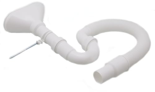 Trichter-Siphon fexibel Geruchsverschluss mit Trichter und Wandhalterung Auswahl (Länge 520 mm)