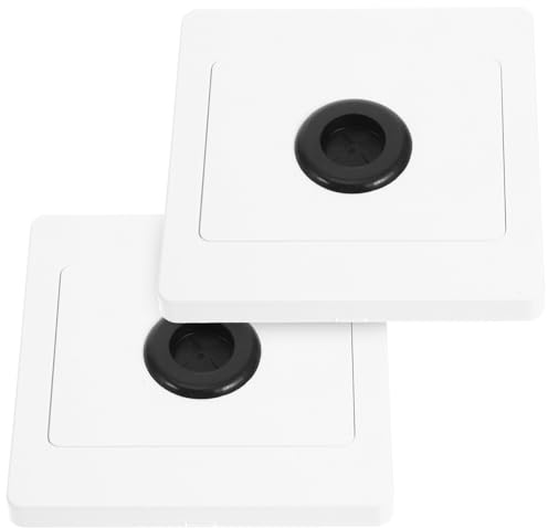 HYTROVE Plaques Murales Décoratives Blanches 86 MM Passe-Câbles, Lot de 2 Caches de Prises Murales en Matériau Flexible, Adaptées pour Gestion des Câbles à Domicile Bureau