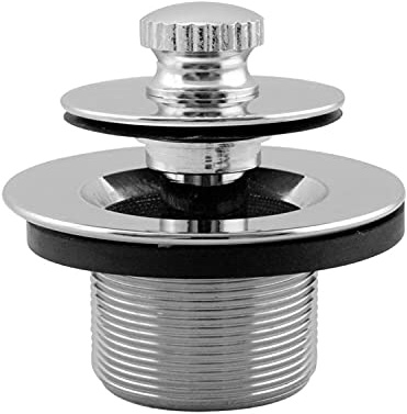 Westbrass 1-1/4 NPSM (1-5/8-16 UNC-2A) Fine Thread Twist & Close Bath Drain Plug, Polished Chrome, 79438CP-F