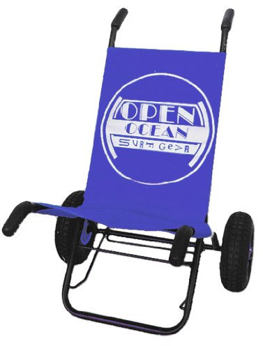 Open Ocean Surf & Strand Caddy - Rolly für Surfbrett Transport - Blau - Wasserfester Bezug - Luftbereifung