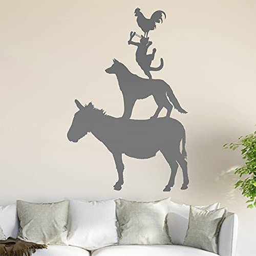Bremer Stadtmusikanten Wandtattoo in 6 Größen - Wandaufkleber Wall Sticker - Dekoration, Küche, Wohnzimmer, Schlafzimmer, Badezimmer