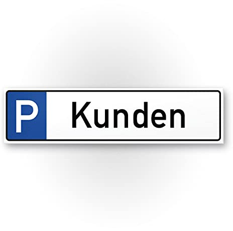 Komma Security Parkplatz Kunden Schild - Kundenparkplatz 40 x 10 cm Hinweisschild Privatparkplatz - nur Kunden Parkplatzschild Reserviert - Parkplatz freihalten Stellplatz Kundschaft