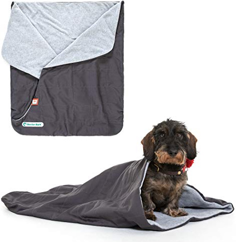 Doctor Bark Hundeschlafsack, flauschig und weich gefüttert, wärmend und atmungsaktiv, strapazierfähiger Schlafsack für größere Hunde, waschbar bis 95°C, Trockner geeignet (L - Grau)