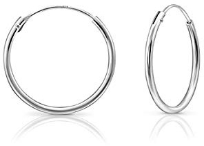 DTPsilver® 925 Sterling Silber Creolen Ohrringe - Klein/Mittelgroße/Groß - Dicke 1.2 mm - Durchmesser: 18 mm